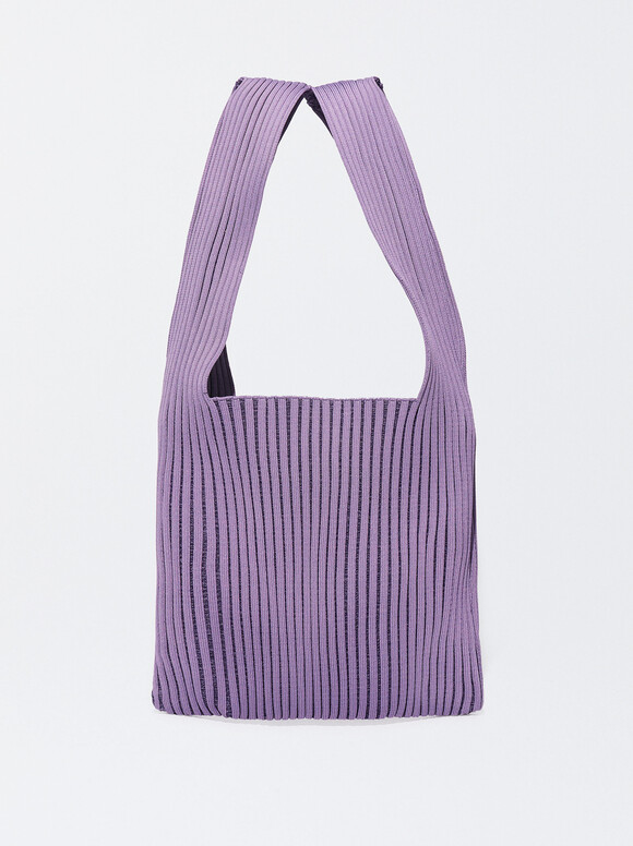 Fabric Handbag, Purple, hi-res