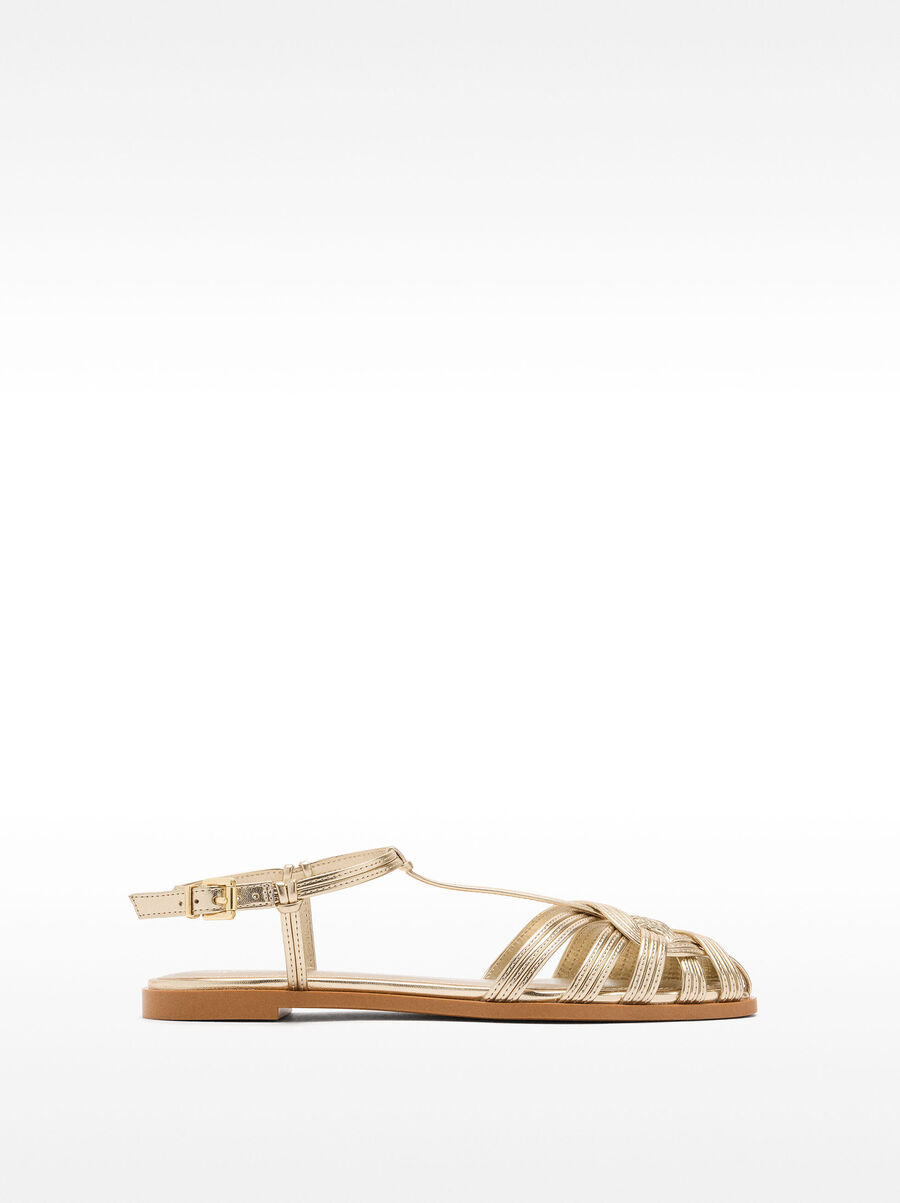 Metallic flat sandals
