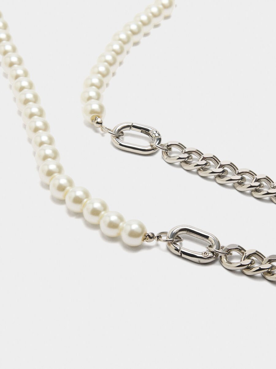 Convertible necklace with links and pearls