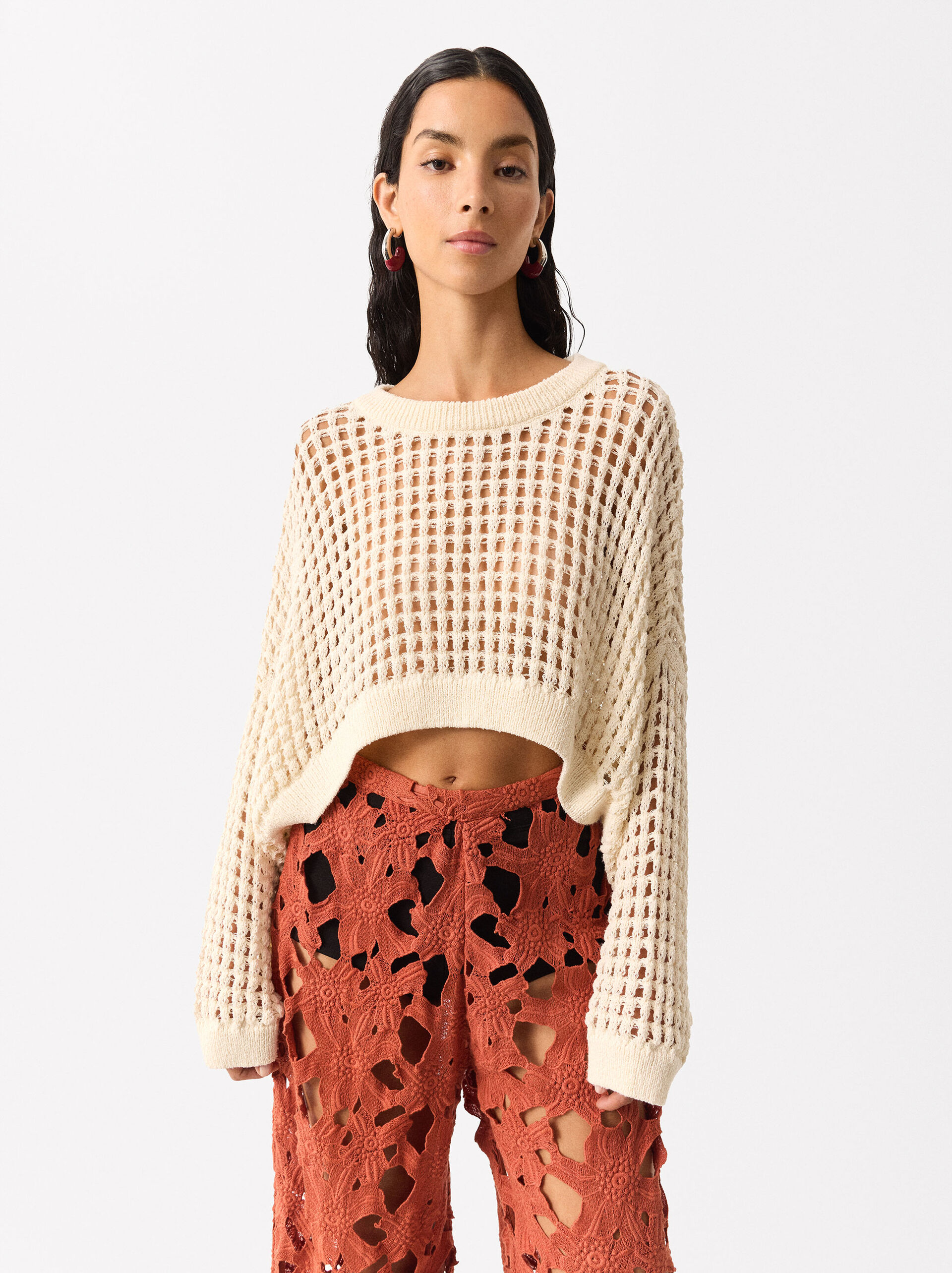 Online Exclusive - Round-Neck Knit Sweater image number 2.0