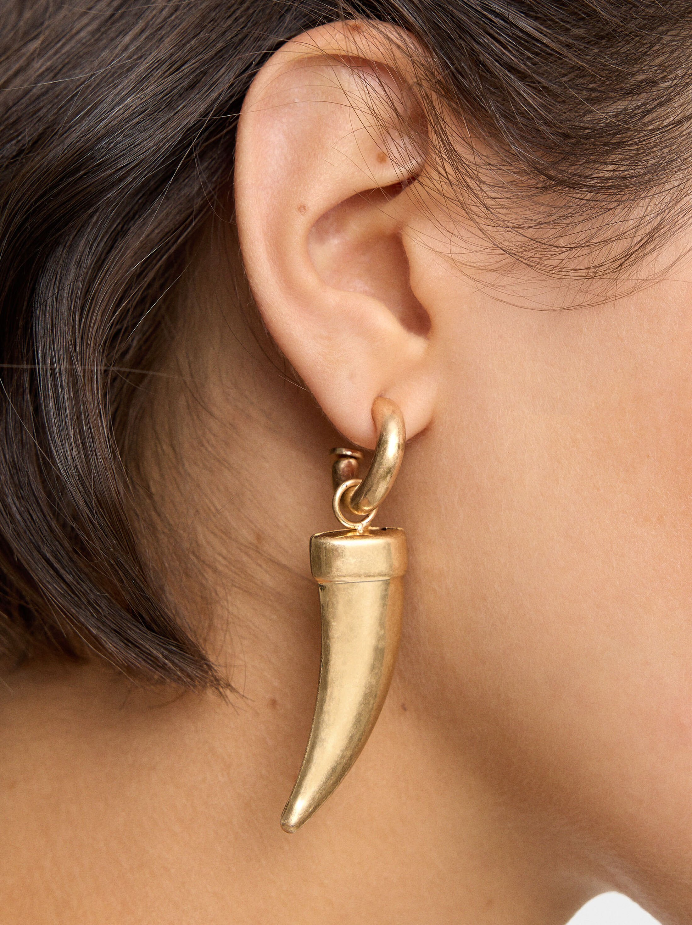 Hoop earrings with removable pendant image number 1.0
