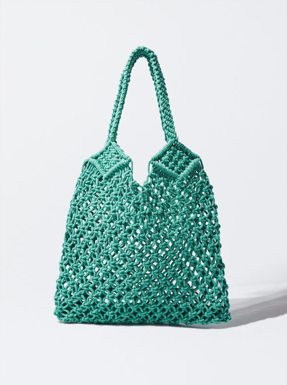 Bolso Shopper De Crochet - Azul - Mujer Shoppers parfois.com