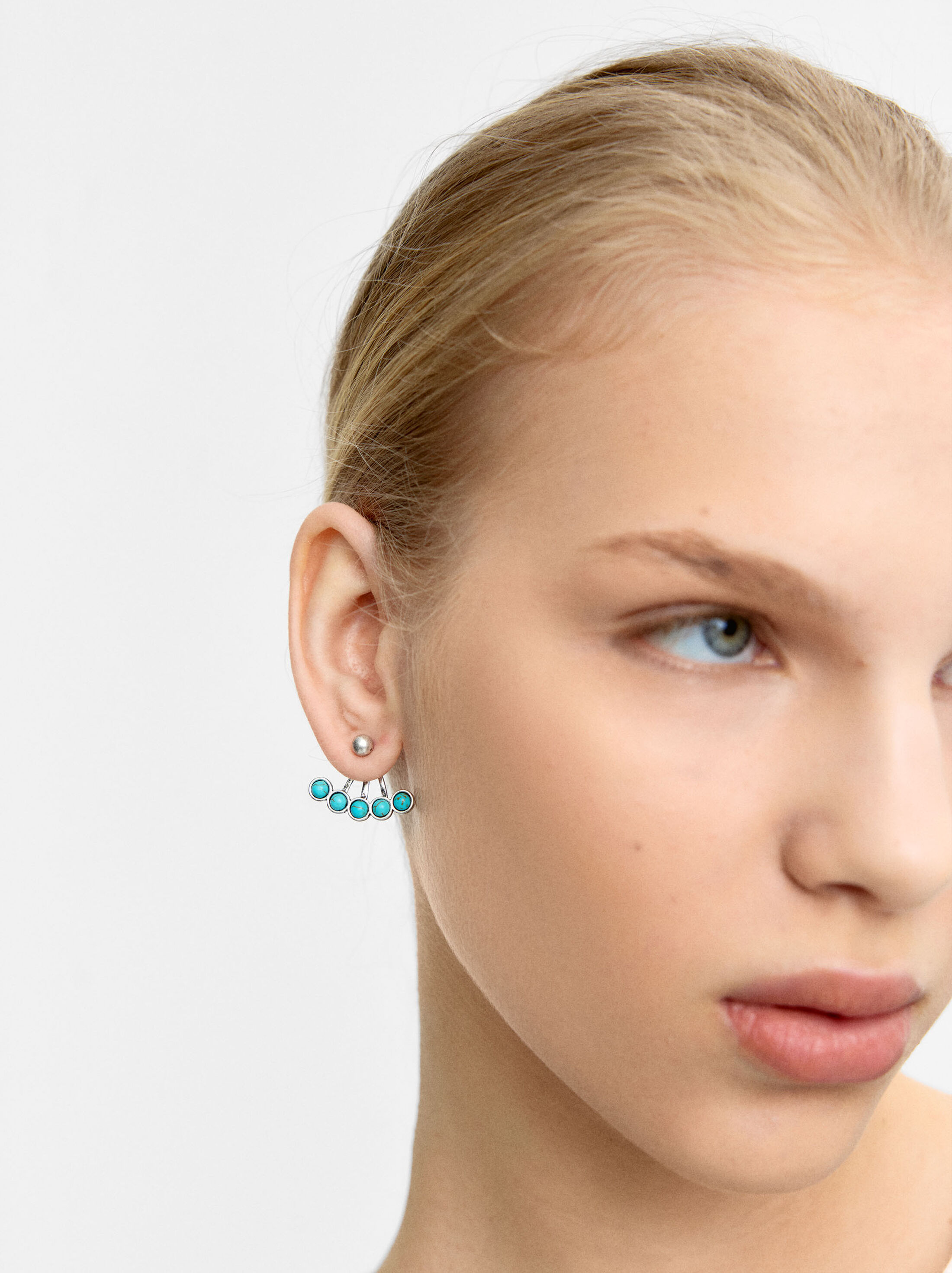 Ear jacket earrings with stones image number 1.0