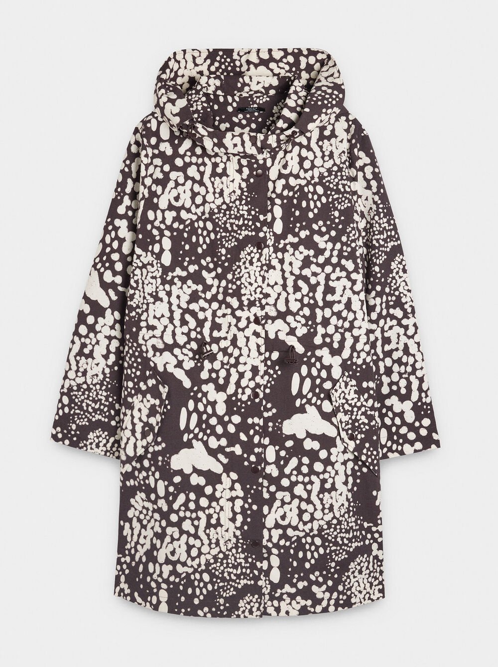 Printed parka with hood