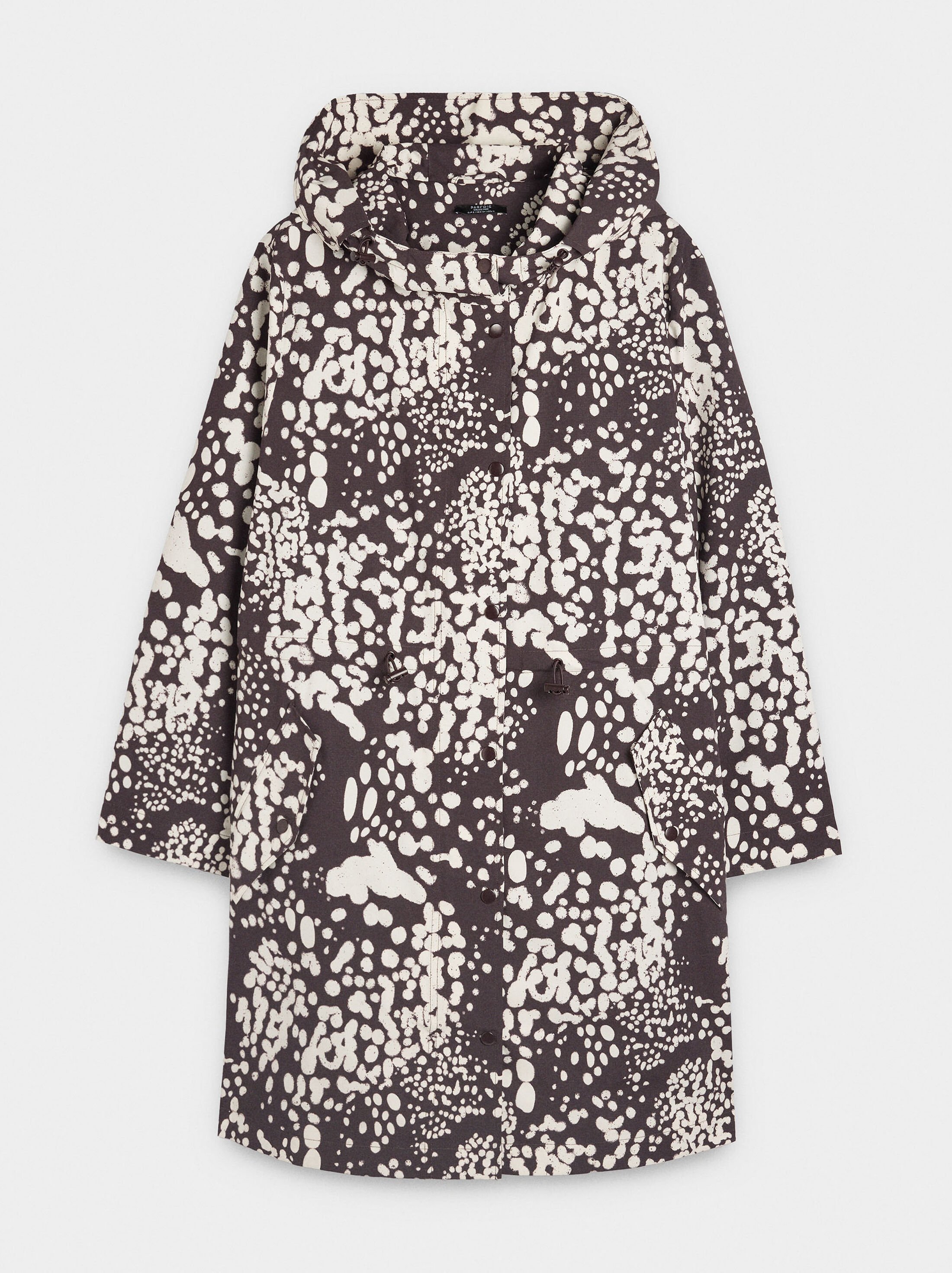 Polka dot parka with hood image number 4.0