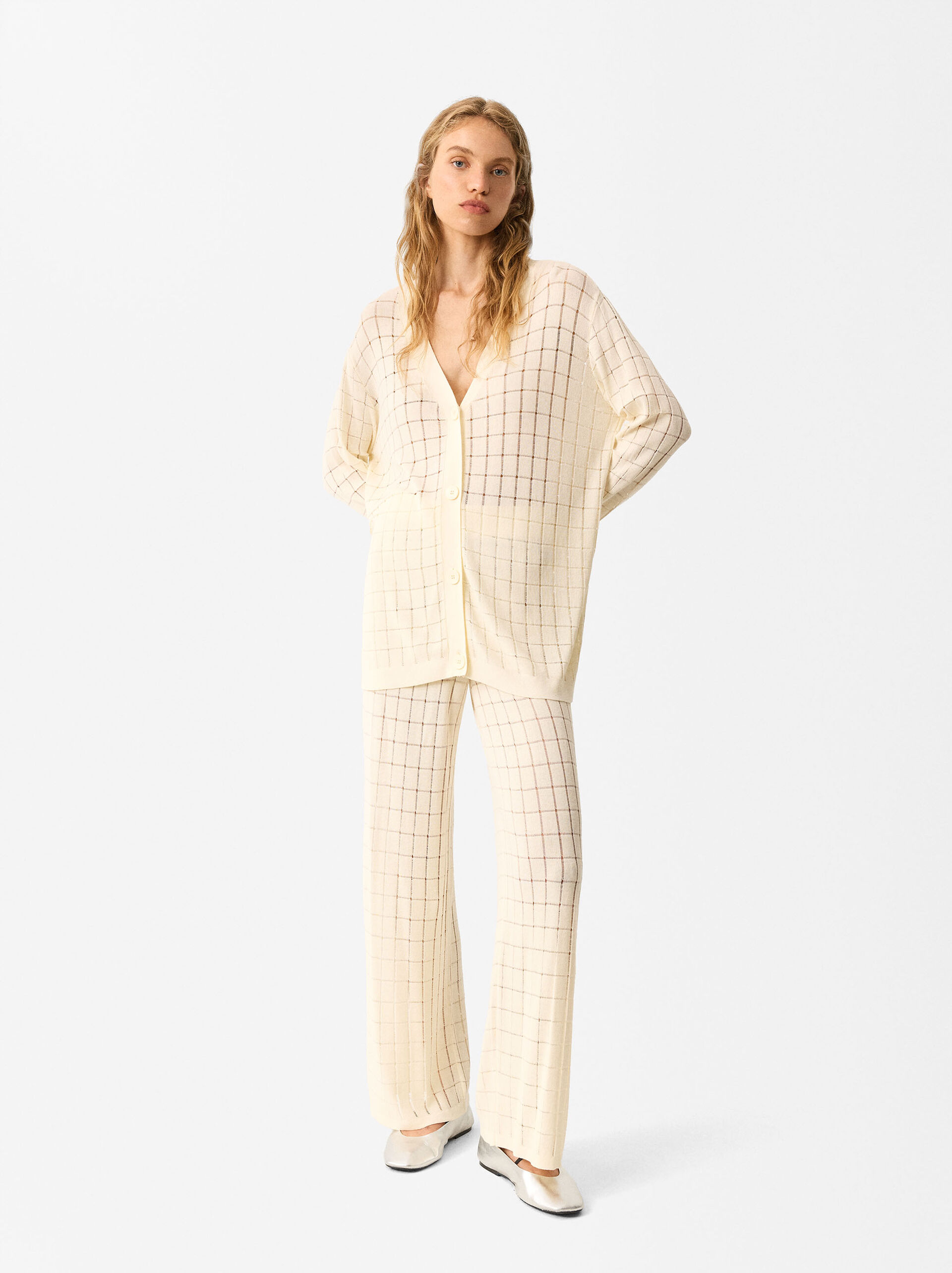Pointelle Knit Trousers image number 0.0
