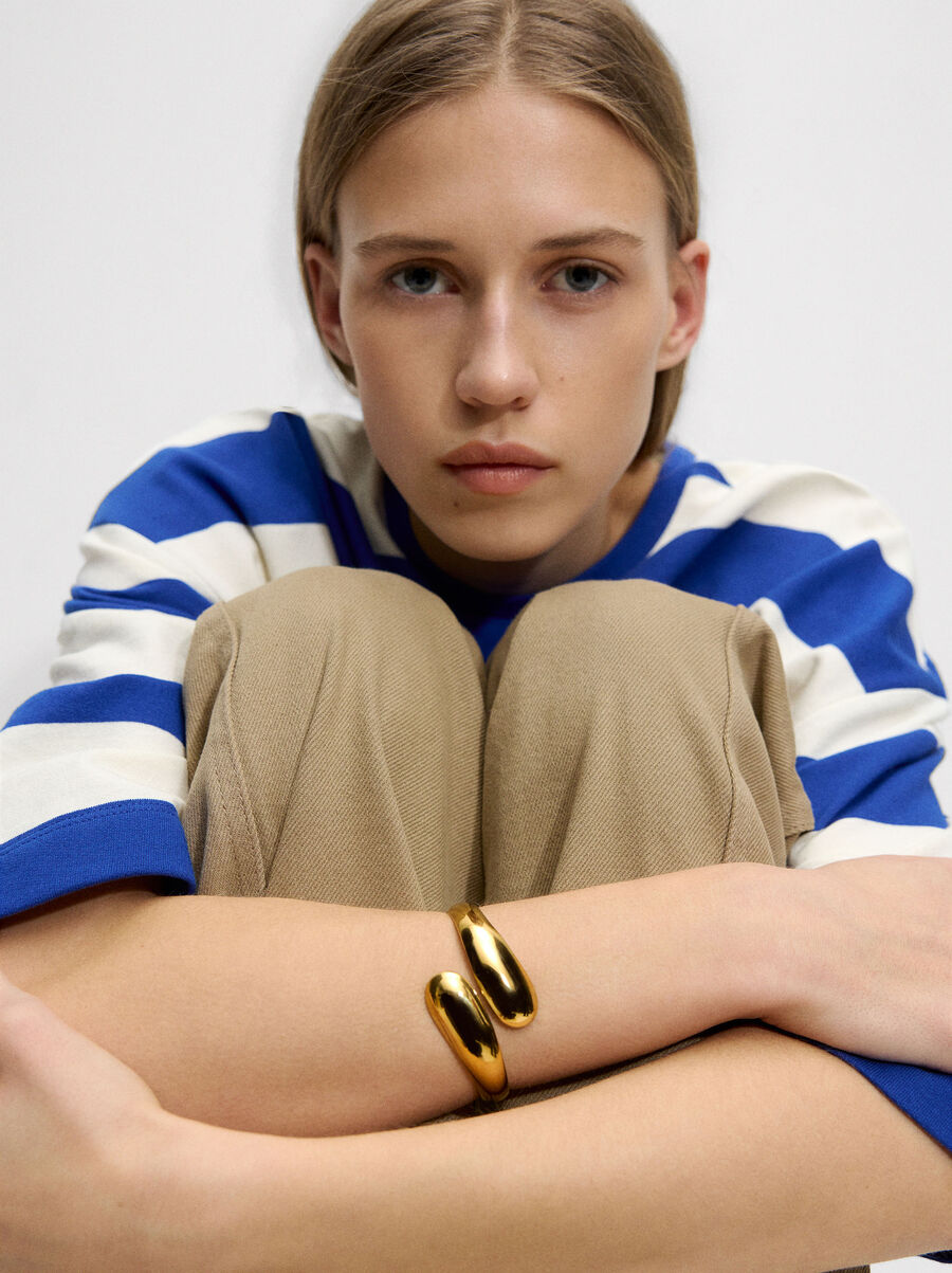 Crossed Rigid Bracelet - stainless steel