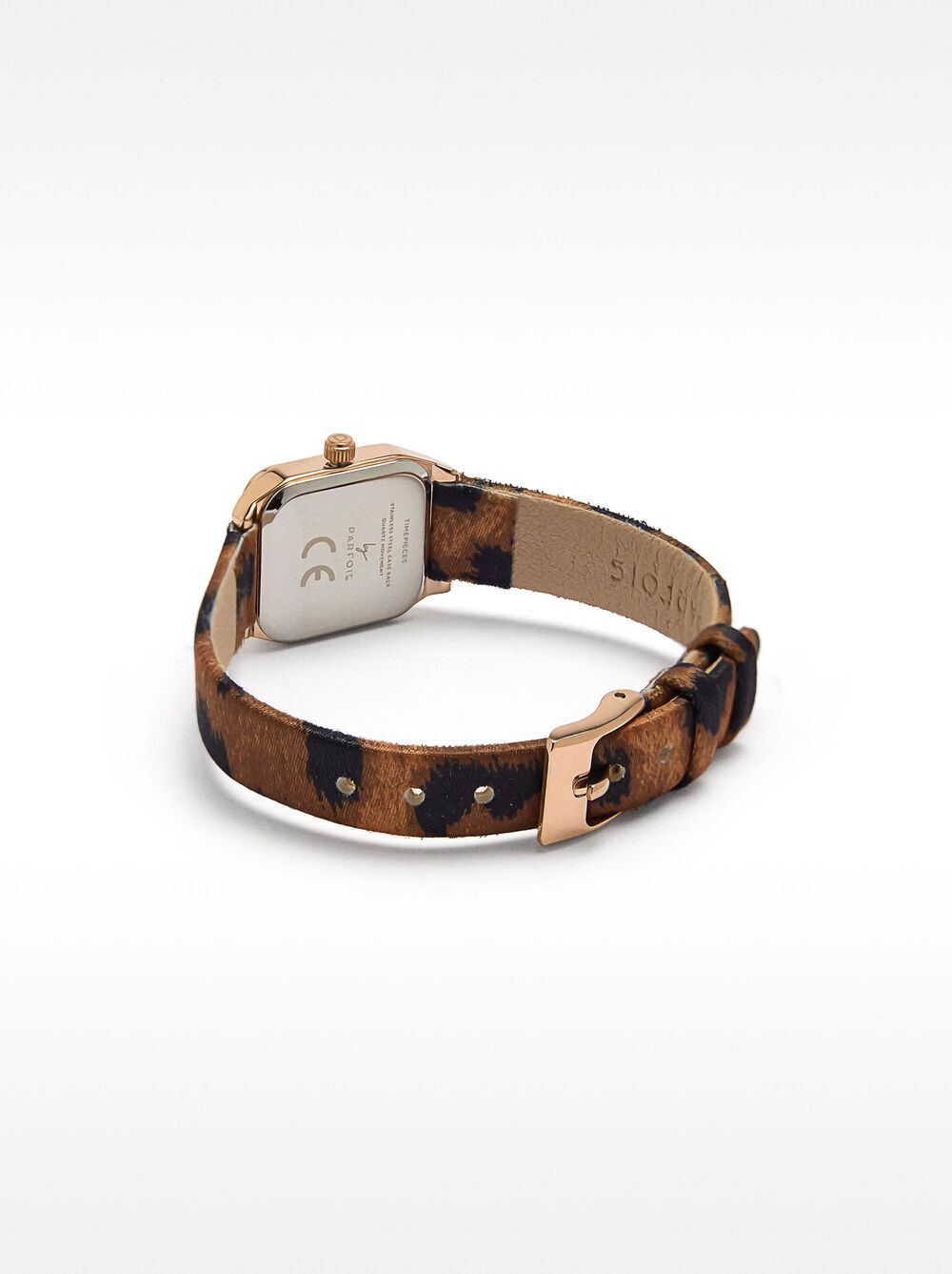 Rellotge quadrat amb polsera estampat de lleopard