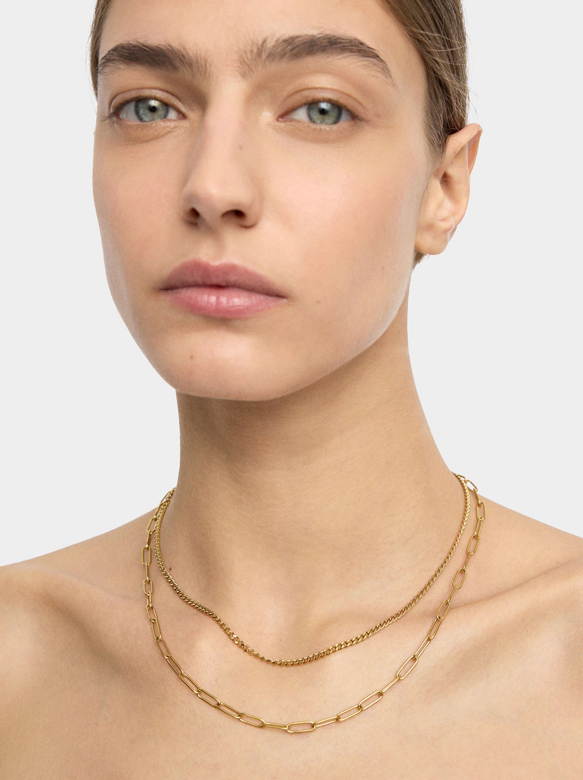 Set de colliers en maillons - acier inoxydable image number 1.0