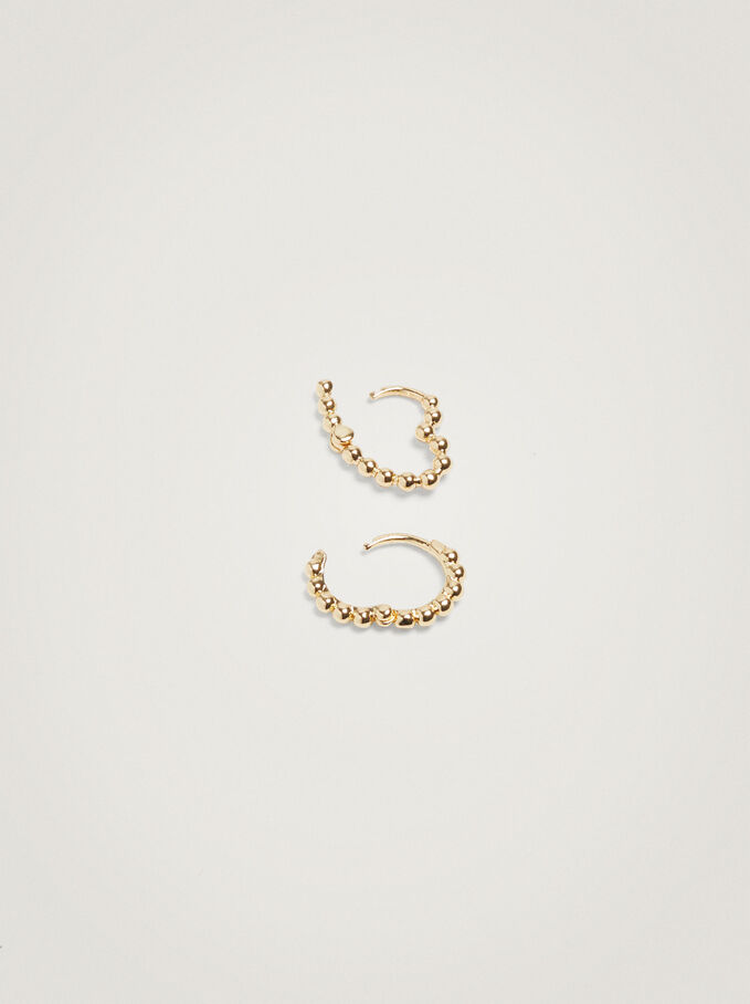 Set Of Golden Hoop Earrings, Golden, hi-res