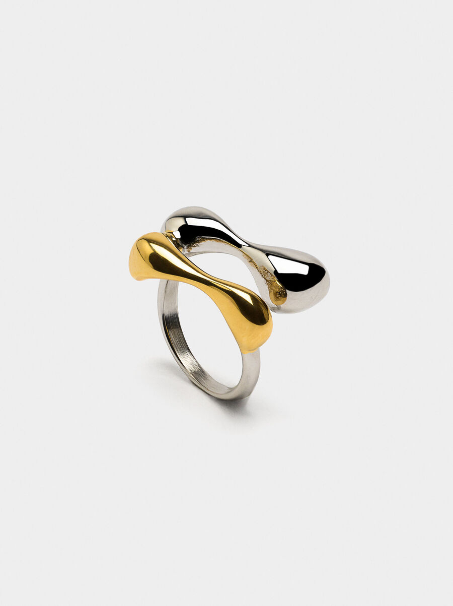 Ring with double effect - stainless steel