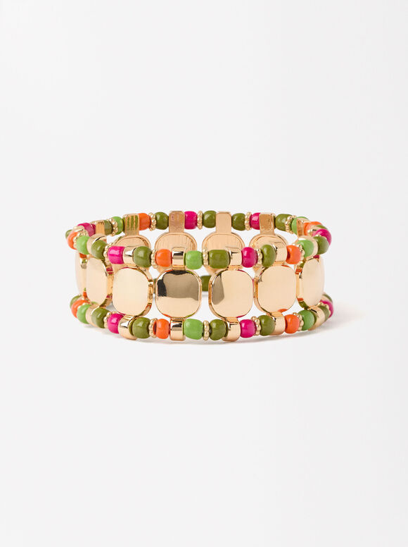 Multicolored Elastic Bracelet, Multicolor, hi-res