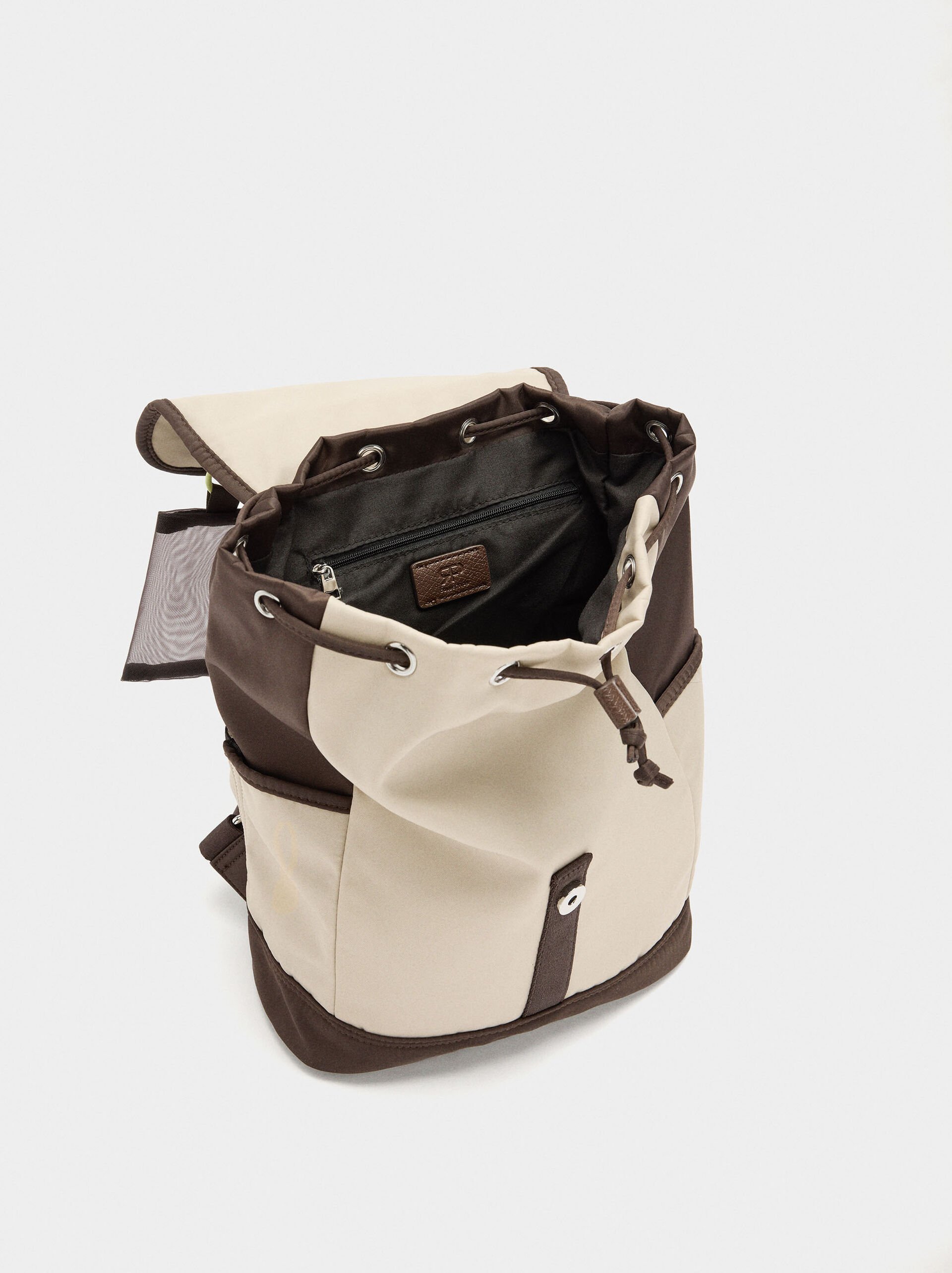 Nylon colour block backpack image number 3.0