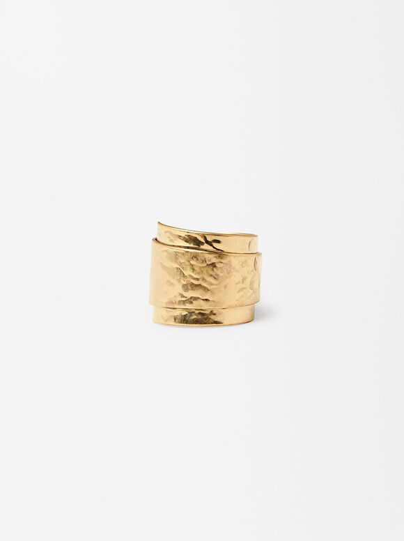 Goldener Ring Mit Textur, Golden, hi-res
