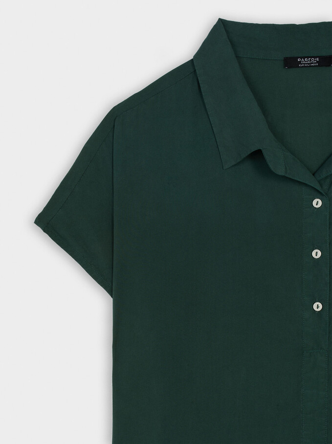 100% Lyocell Shirt, Green, hi-res