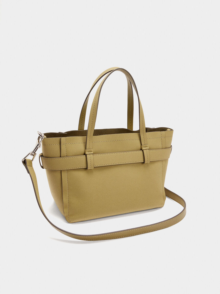 Bolso tote con cintur&oacute;n y colgante