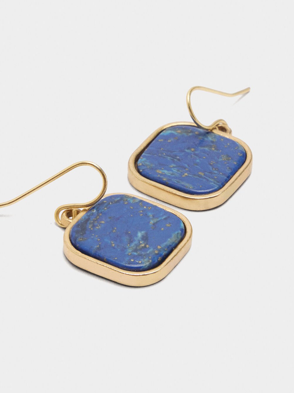Short square stone earrings
