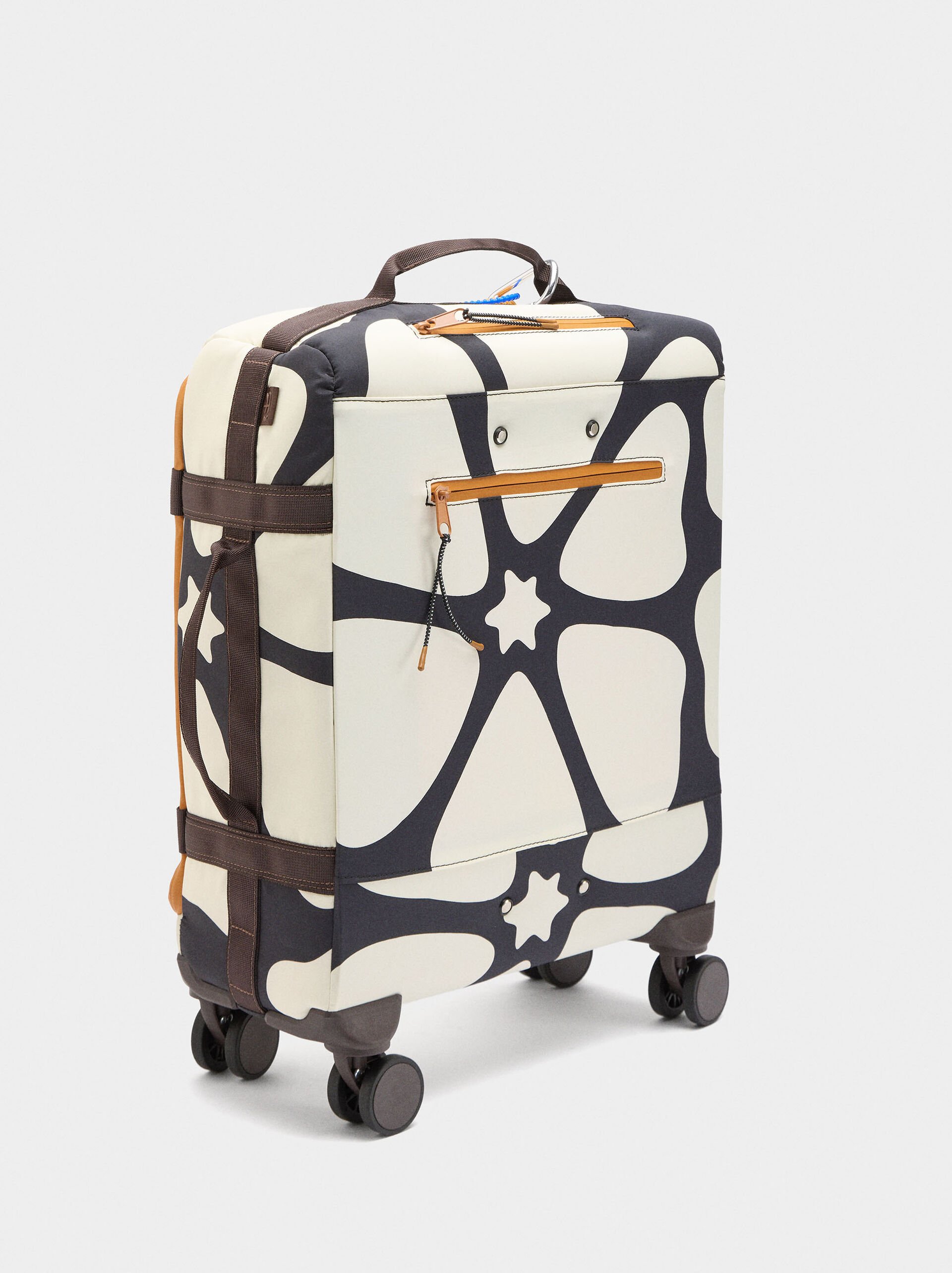 Travel suitcase with printed nylon image number 2.0