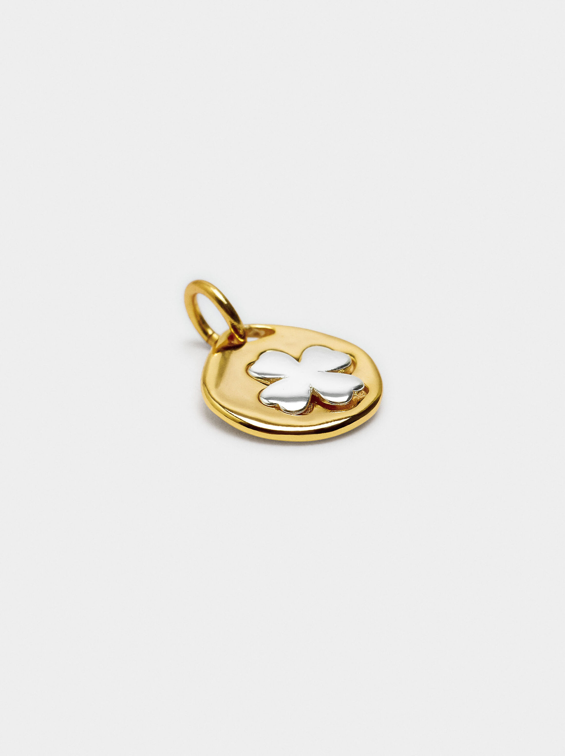 Charm trèvol bicolor - plata de llei 925 image number 1.0