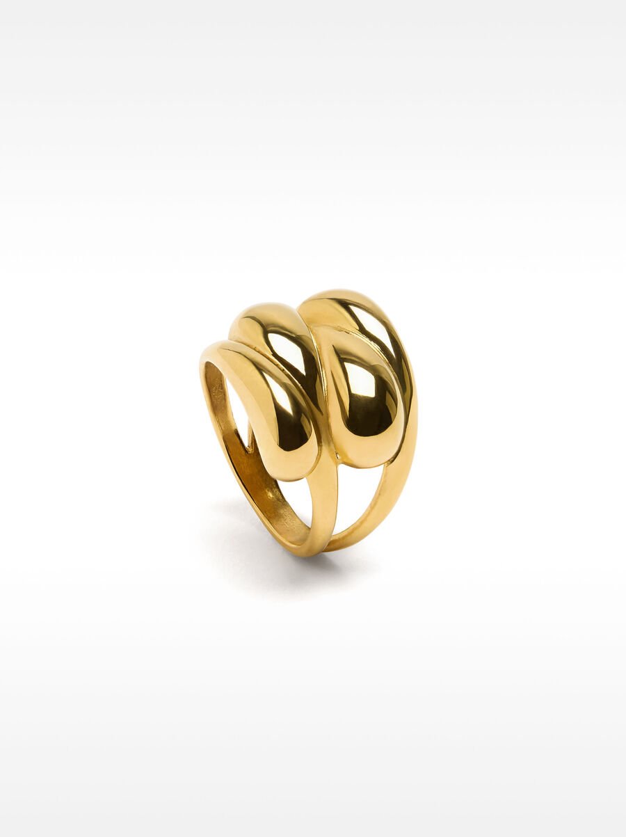 Wide intertwined ring - stainless steel