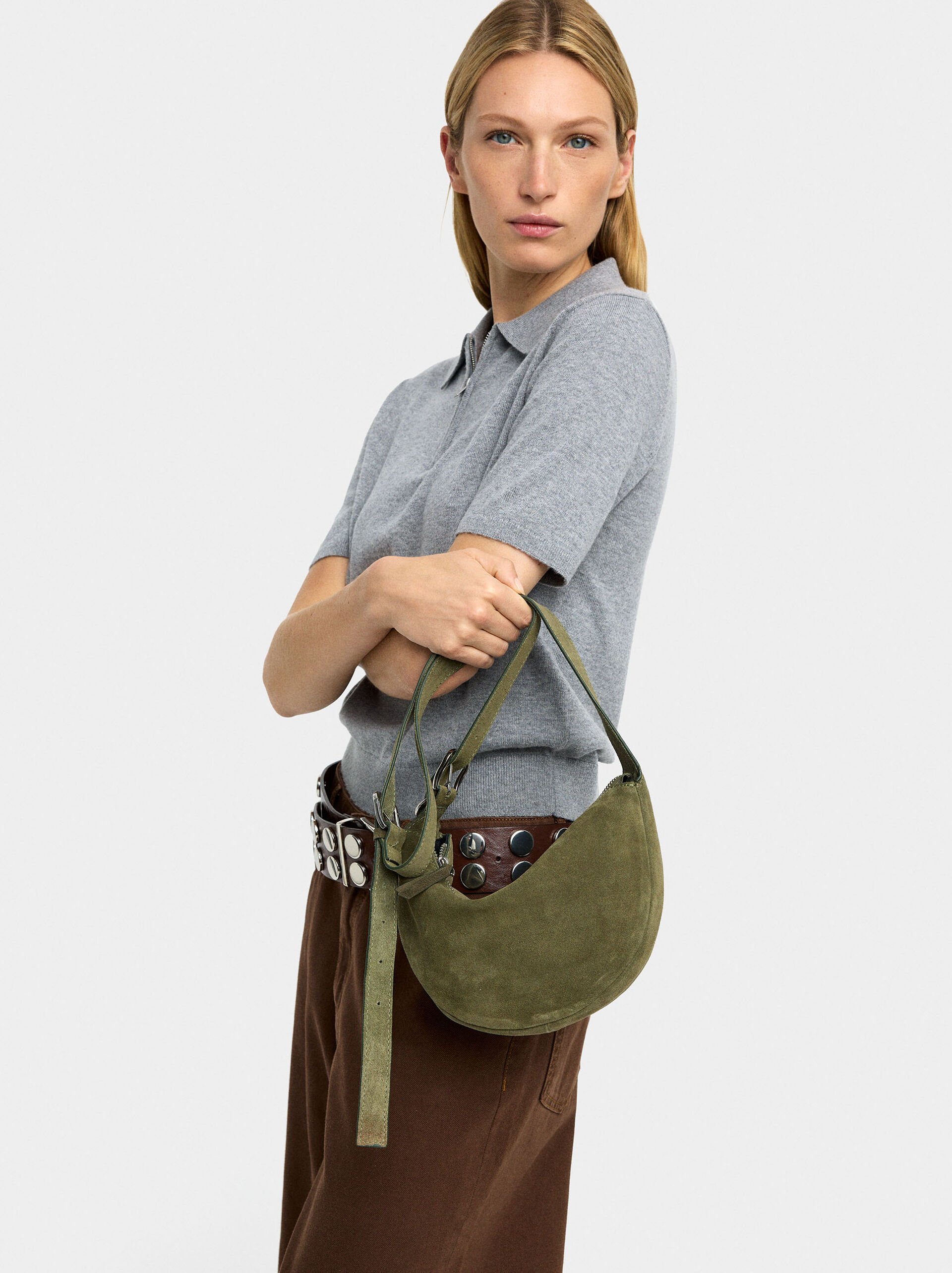 Leather hobo bag image number 1.0