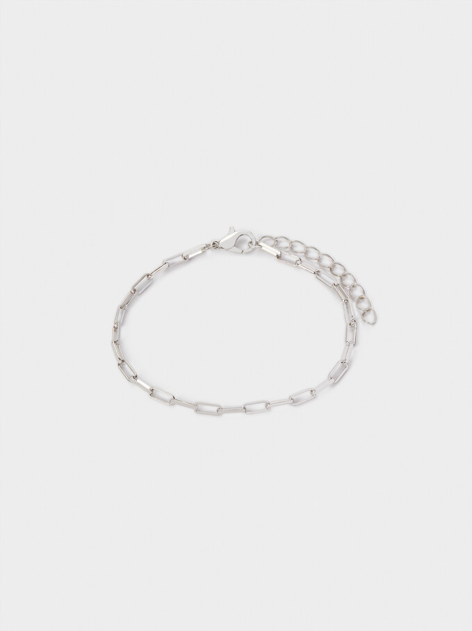 Silver Bracelet With Links, Silver, hi-res