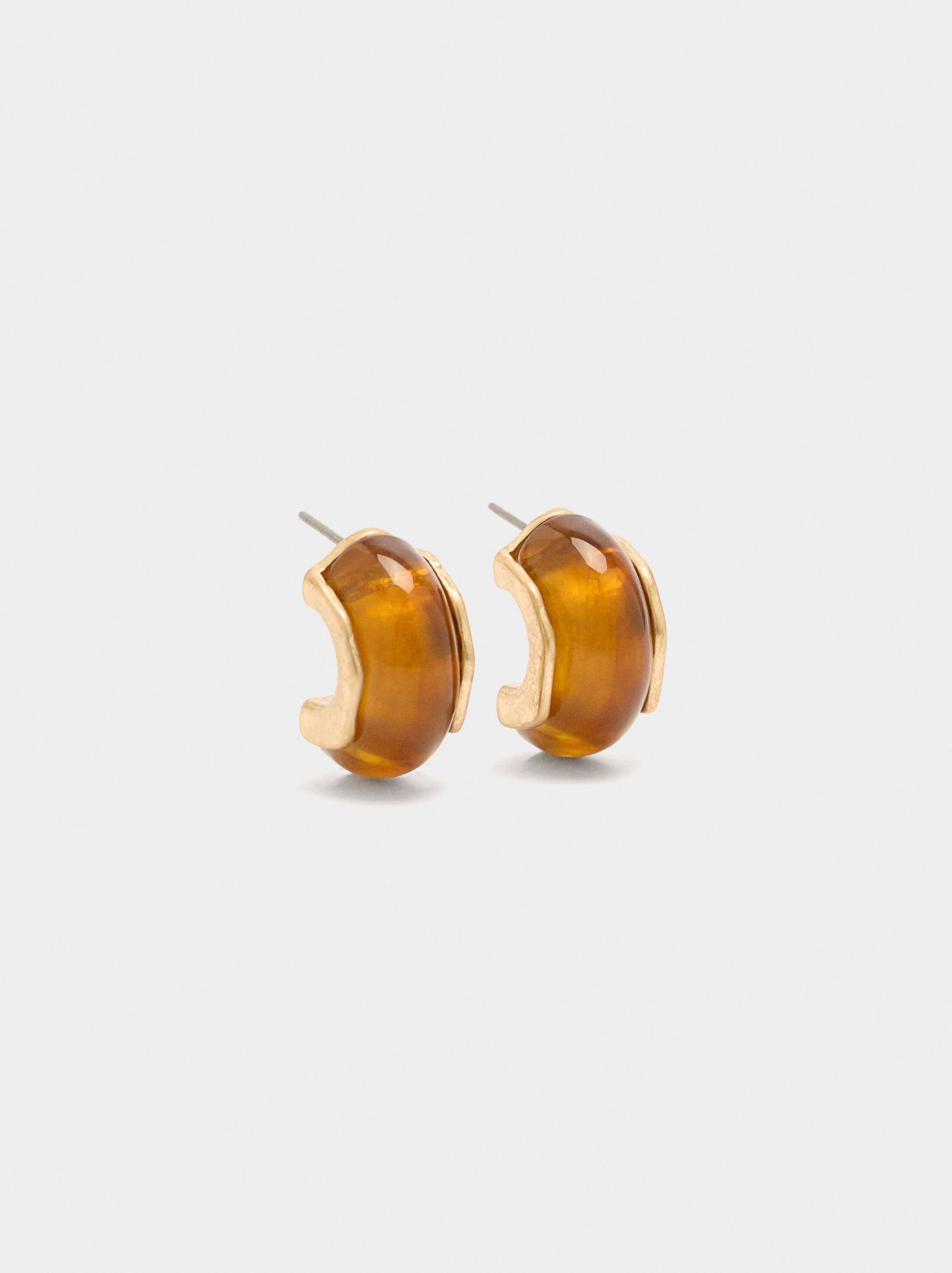 Open hoop earrings in resin image number 0.0