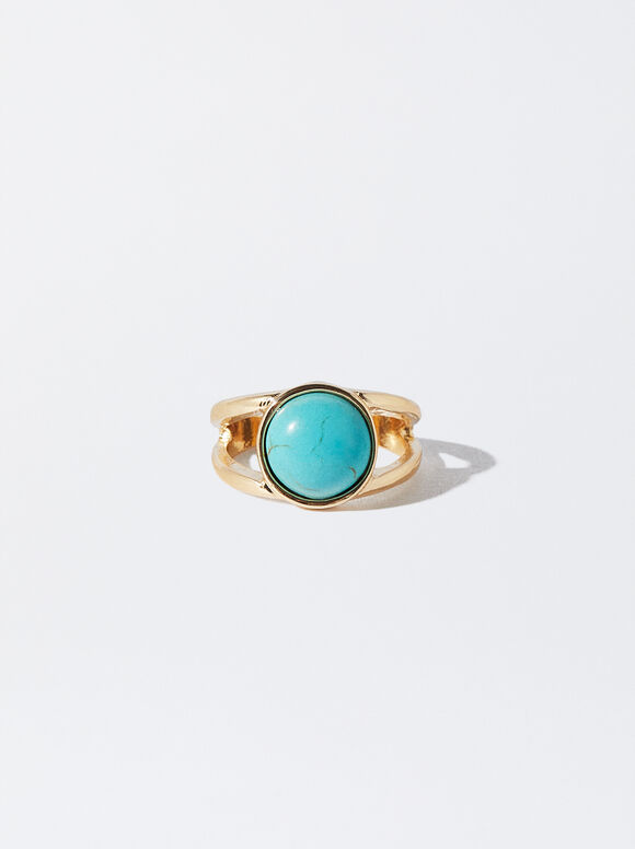 Anillo Con Piedra, Azul, hi-res