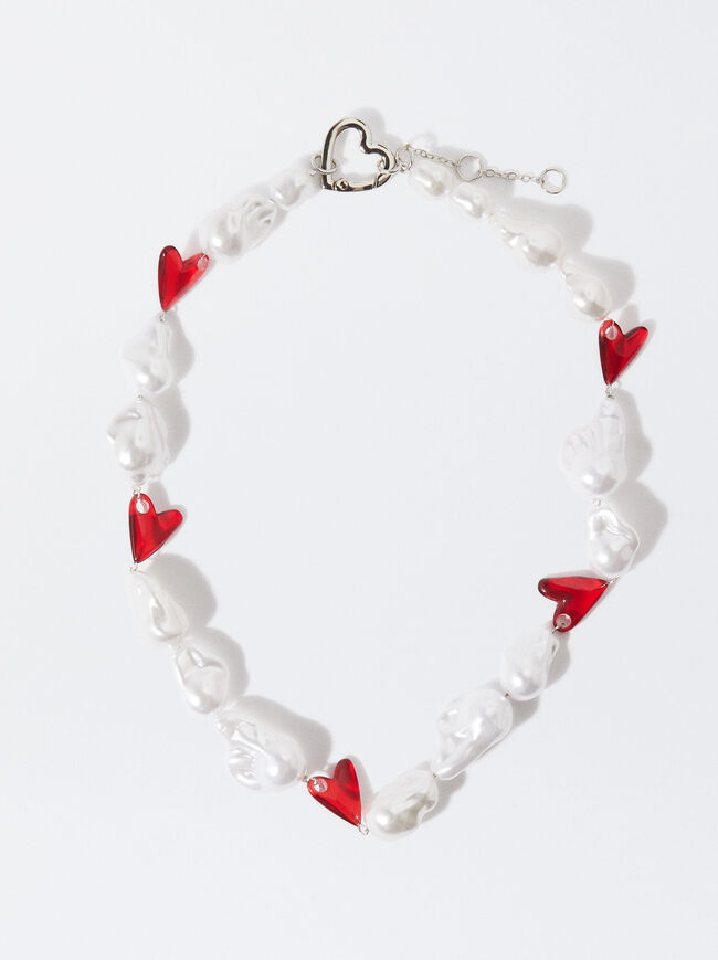 Online Exclusive - Resin Hearts Necklace image number 1.0