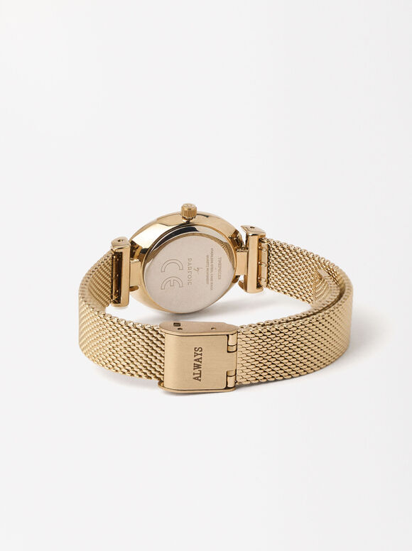 Reloj Personalizable Con Collar, Dorado, hi-res