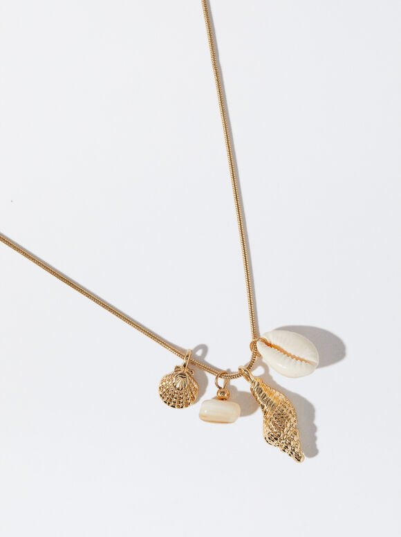 Shell Necklace, Golden, hi-res