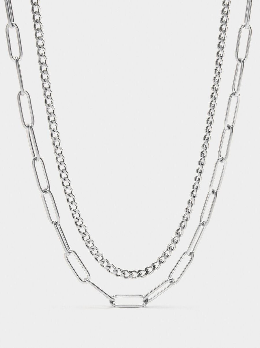 Set of link necklaces – stainless steel