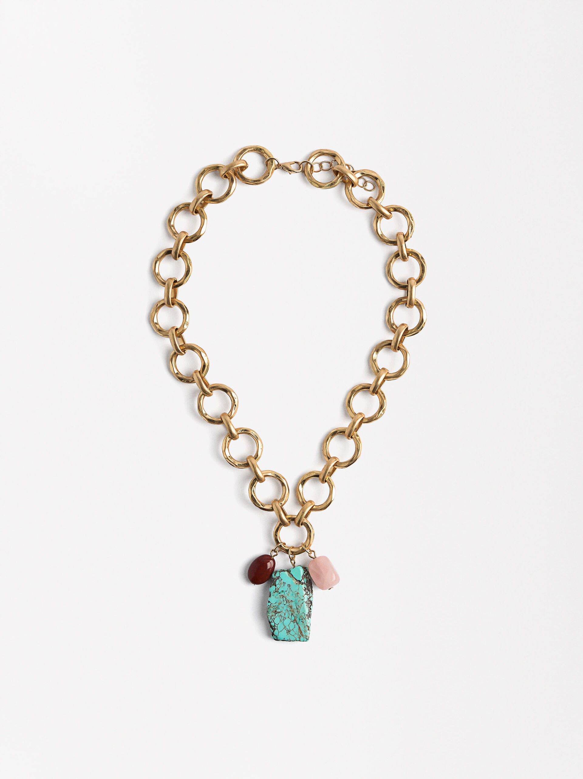 Collar corto de eslabones con piedras image number 0.0