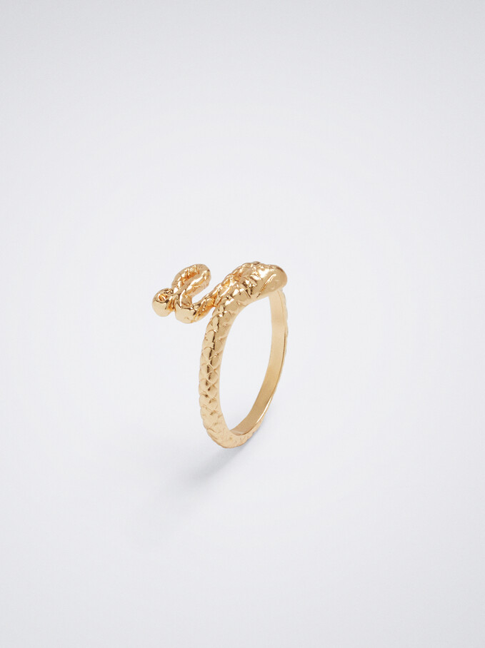 Golden Snake Ring, Golden, hi-res