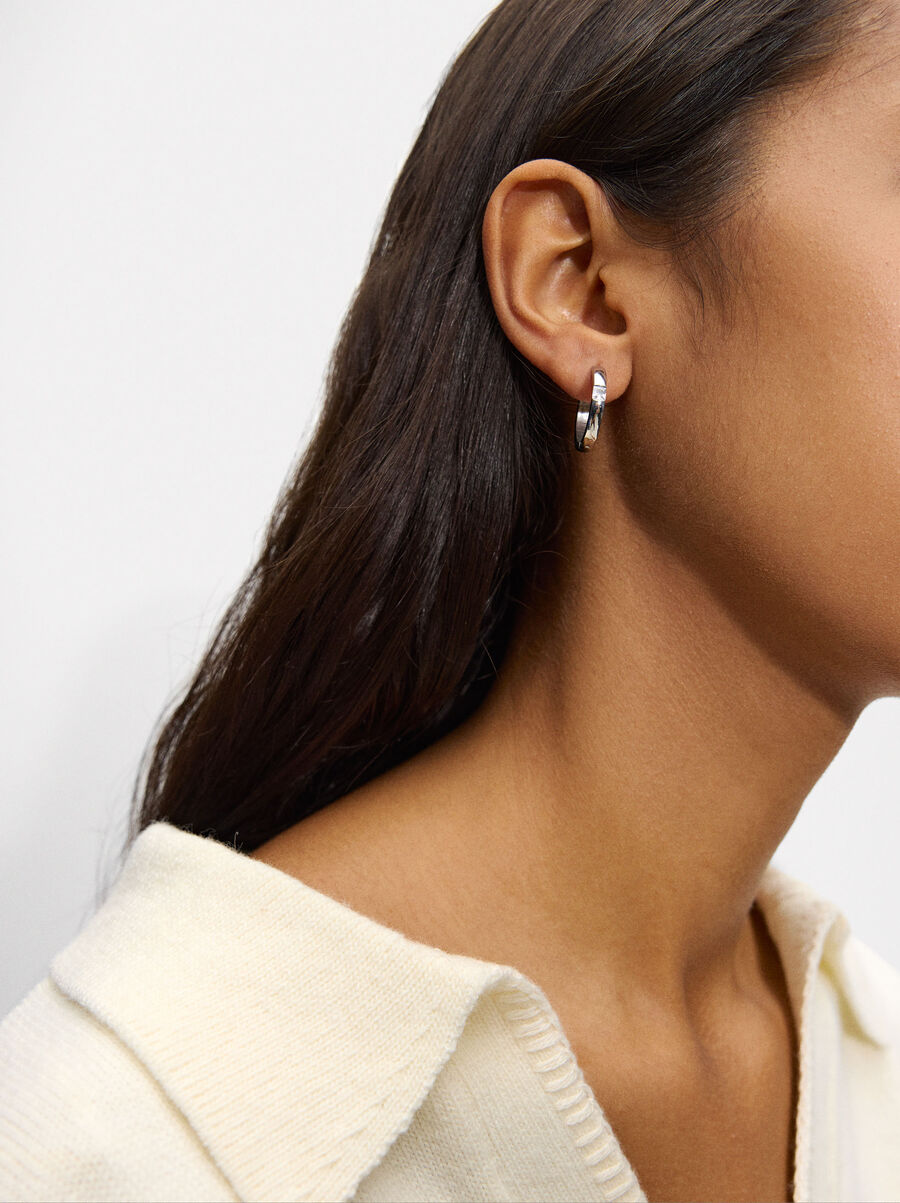 Medium hoops with zirconias - stainless steel