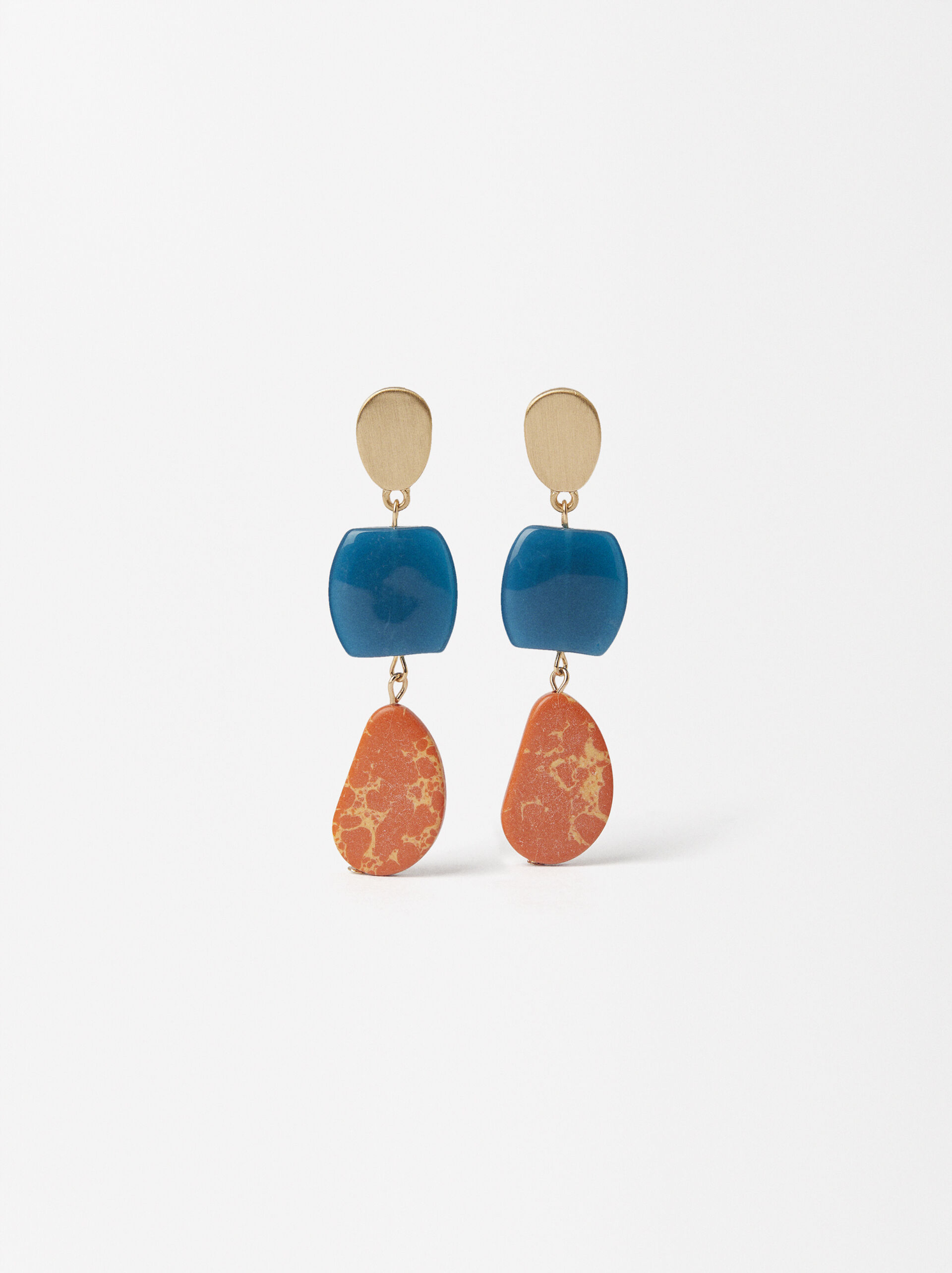 Earrings With Stone And Resin image number 1.0
