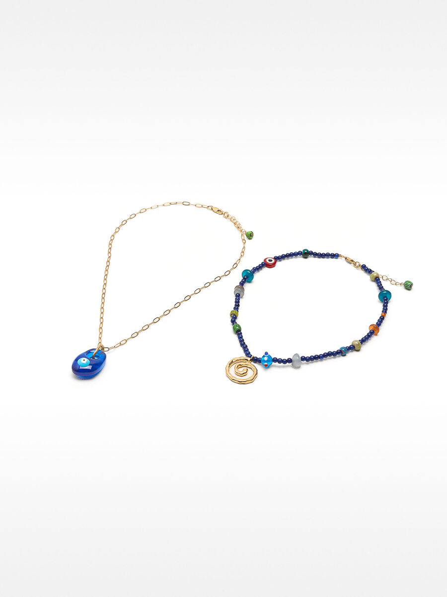 Set de colliers avec maillons et perles