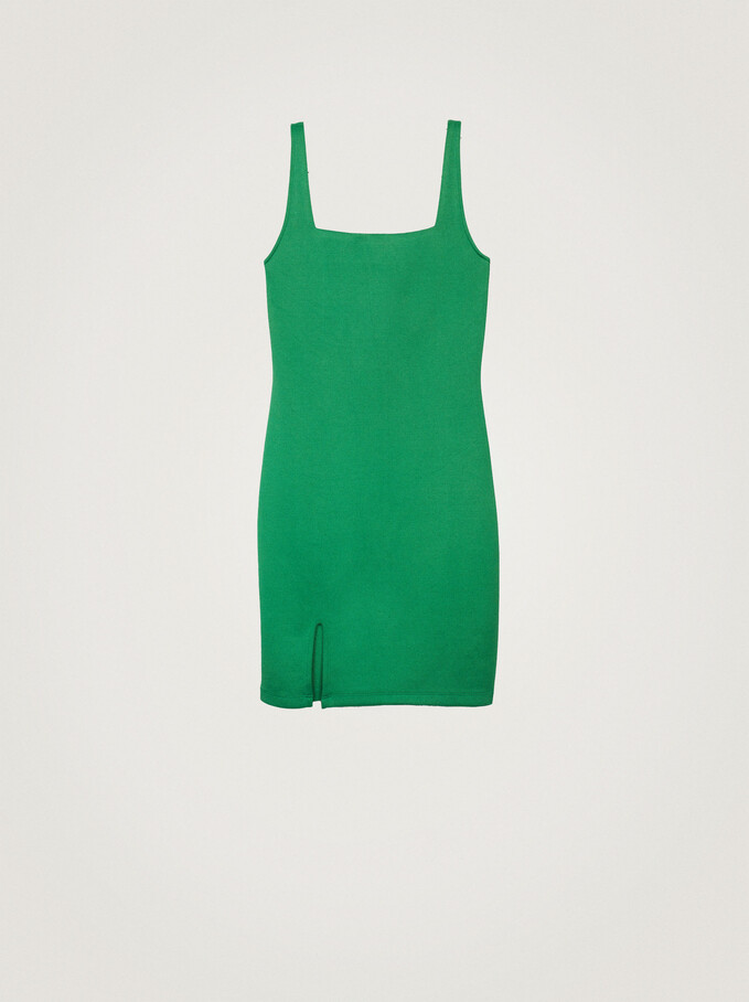 Short Fitted Dress, Green, hi-res