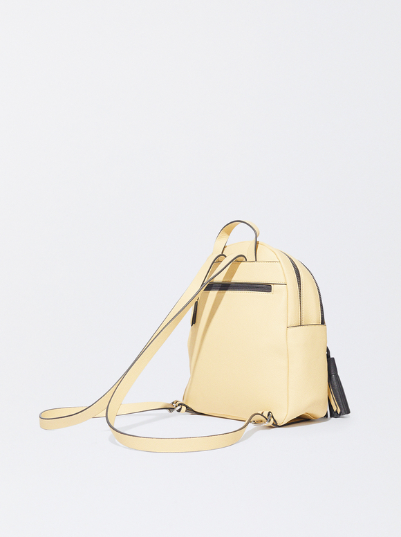 Backpack With Pendant, Yellow, hi-res