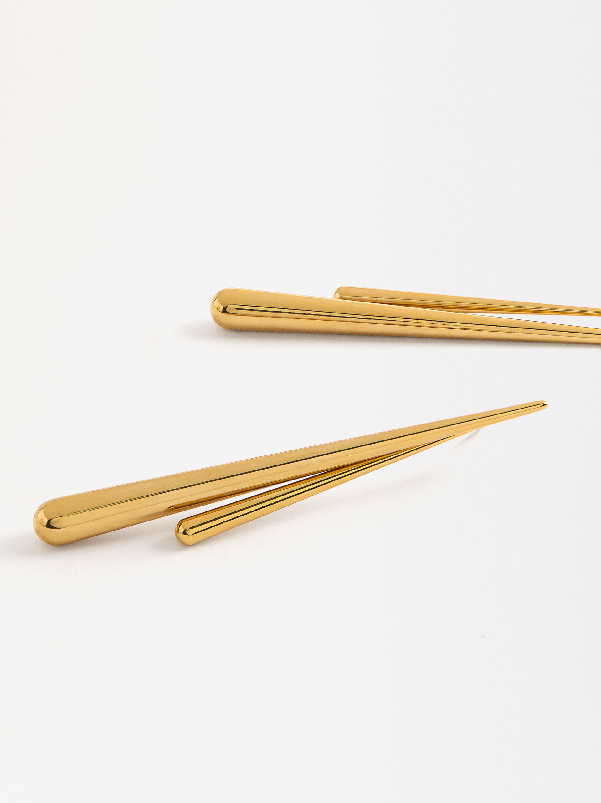 Teardrop ear jacket earrings - stainless steel image number 3.0