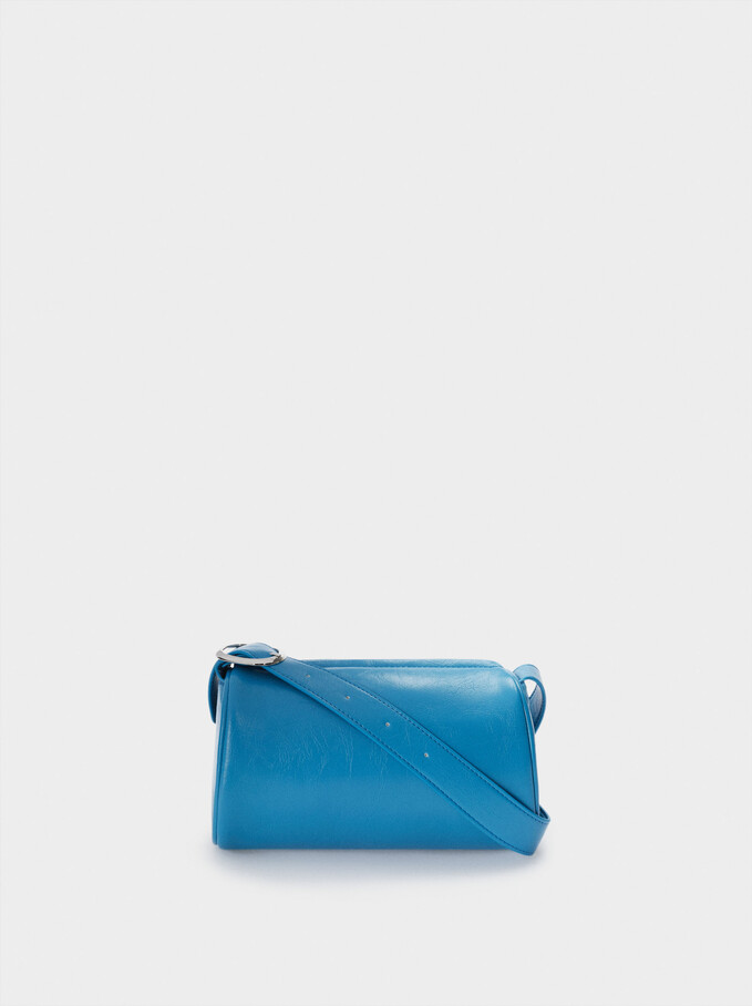 Party Shoulder Bag With Zip Fastening, Blue, hi-res