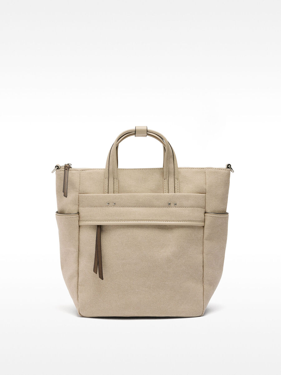 Canvas backpack with shoulder strap