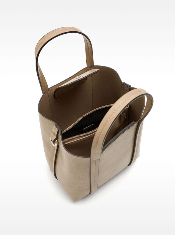 Crackle-effect tote bag