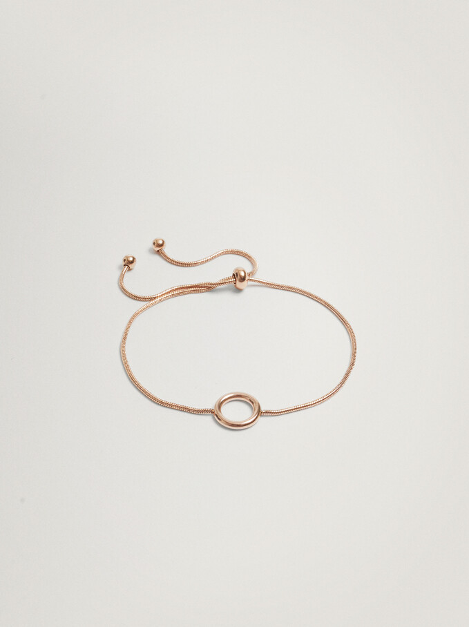 Rose Gold Adjustable Steel Bracelet, Orange, hi-res