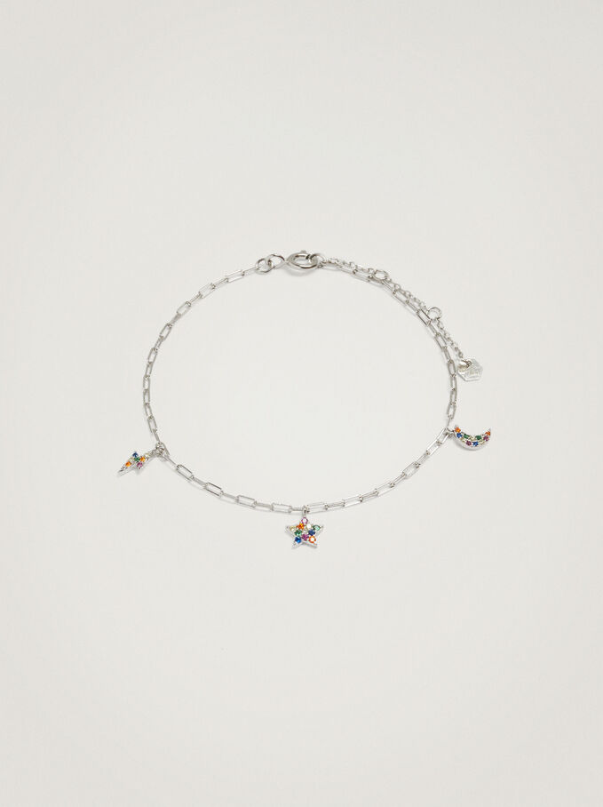 925 Silver Bracelet With Charms, Multicolor, hi-res