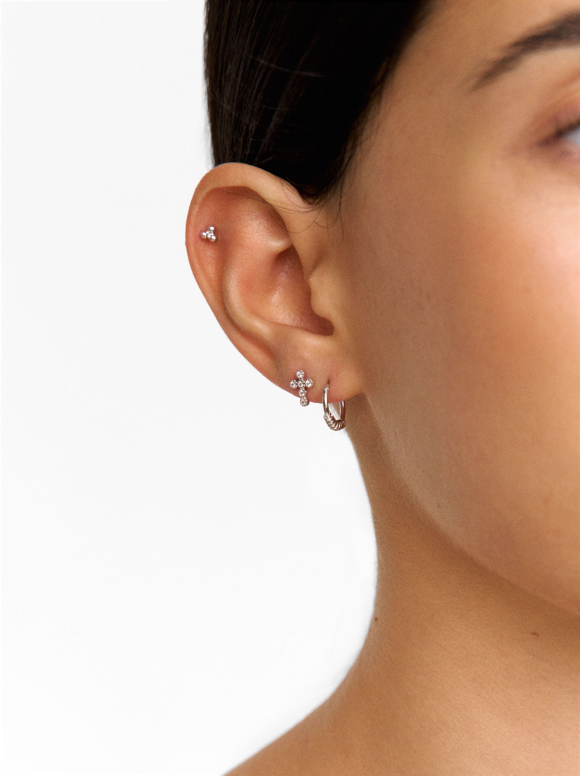 Set di orecchini con cristalli - argento sterling 925 image number 1.0