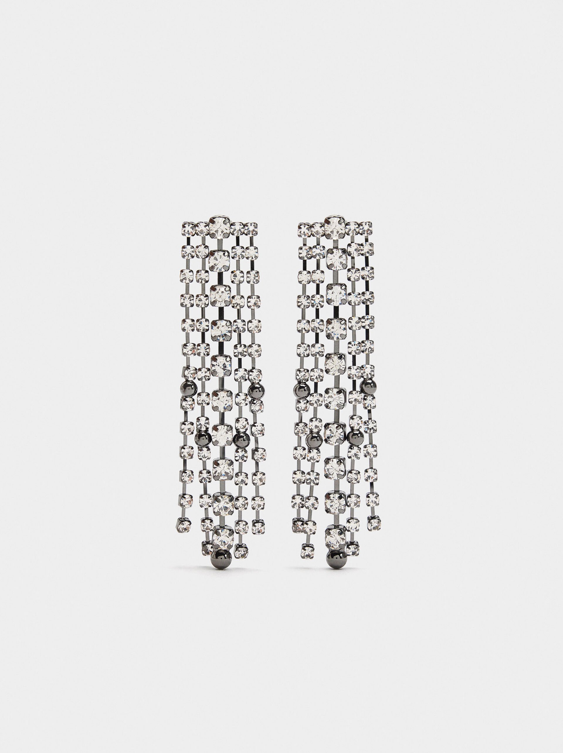 Long earrings with crystals image number 1.0