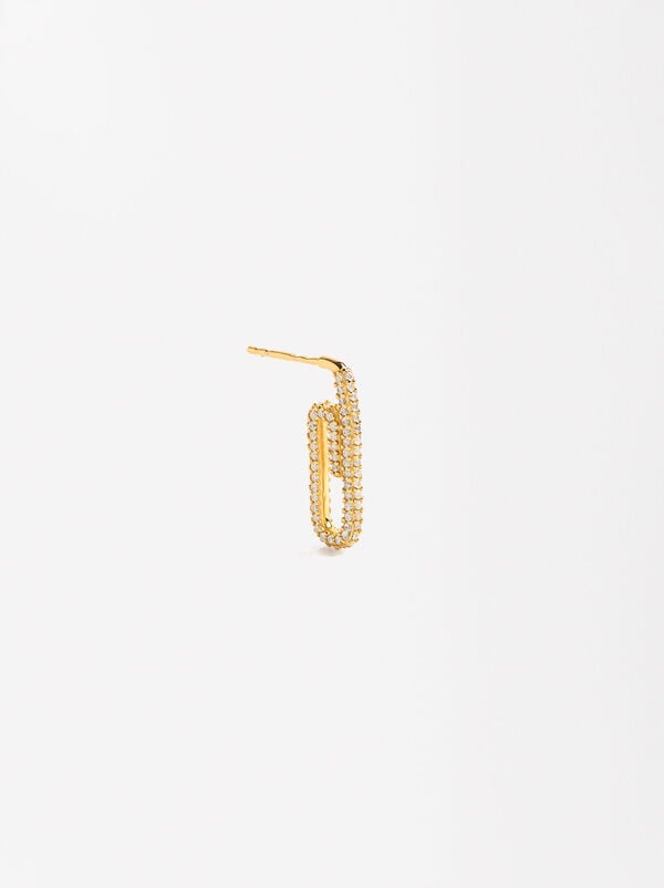 Orecchino singolo con zirconi - argento sterlingo 925