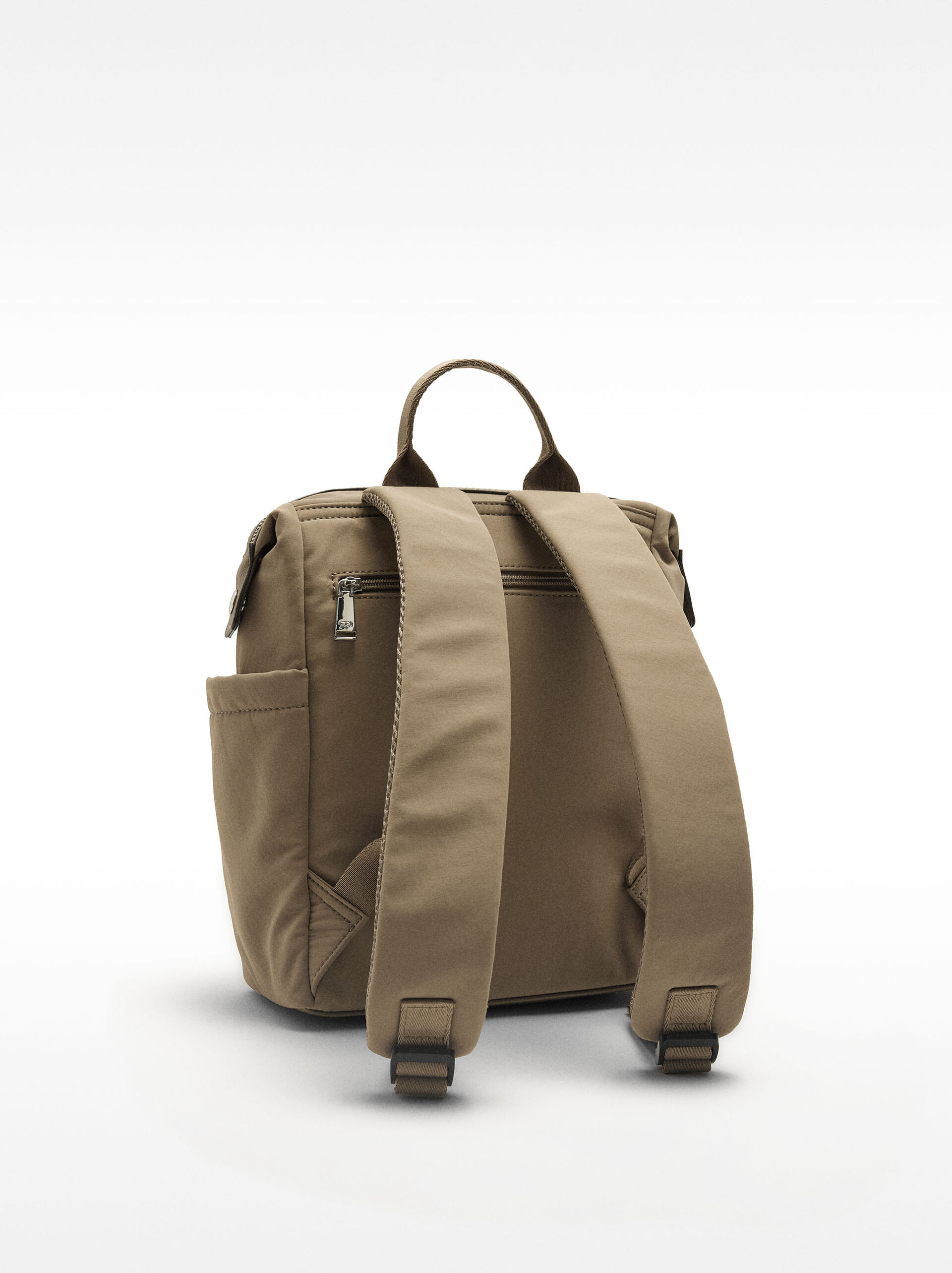 Nylon backpack with pendant image number 2.0