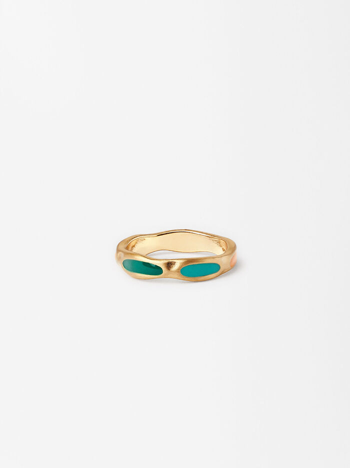 Irregular Ring With Multicolor Detail